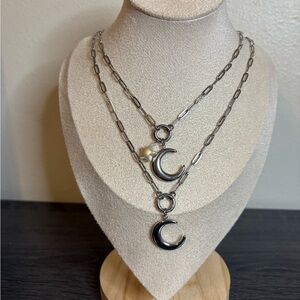 Handmade Silver Moon/Star Necklace | Waterproof & Tarnish Resistant